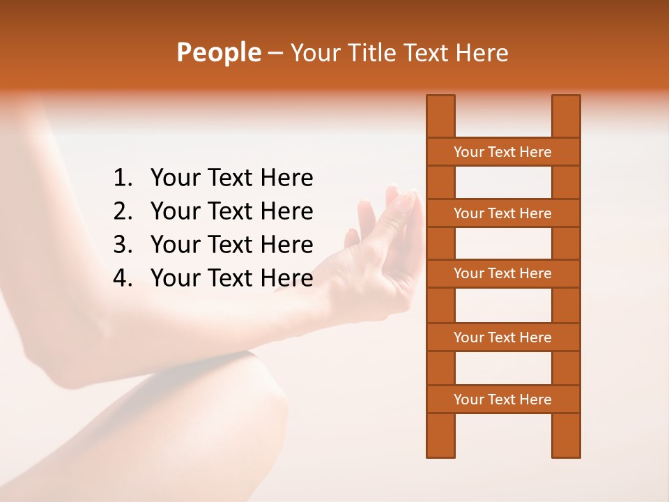 Young Woman Doing Yoga Moves Or Meditating On Tropical Ocean Beach PowerPoint Template