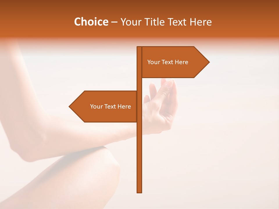 Young Woman Doing Yoga Moves Or Meditating On Tropical Ocean Beach PowerPoint Template