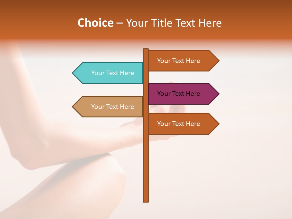 Young Woman Doing Yoga Moves Or Meditating On Tropical Ocean Beach PowerPoint Template