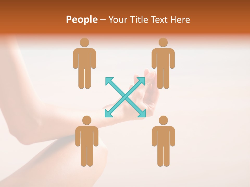 Young Woman Doing Yoga Moves Or Meditating On Tropical Ocean Beach PowerPoint Template