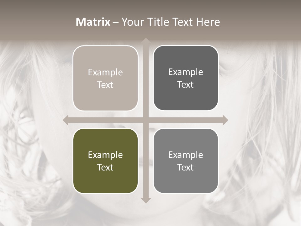 Black And White Portrait Of Cute Girl PowerPoint Template