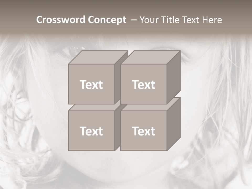 Black And White Portrait Of Cute Girl PowerPoint Template