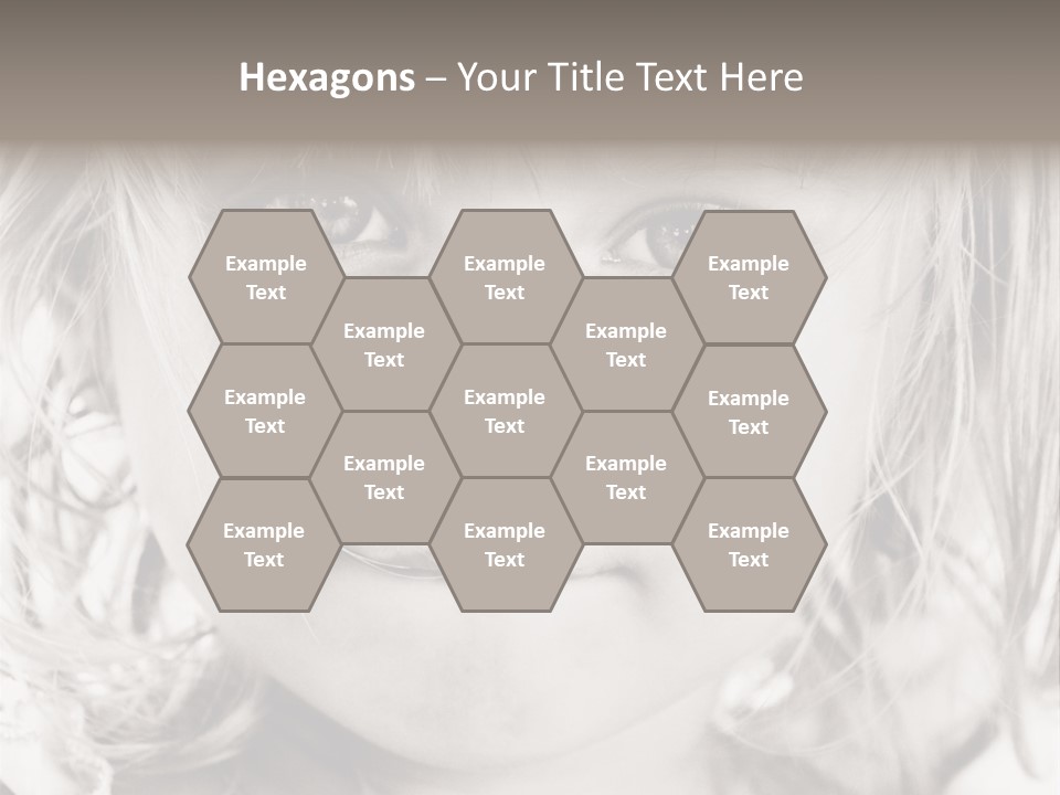 Black And White Portrait Of Cute Girl PowerPoint Template