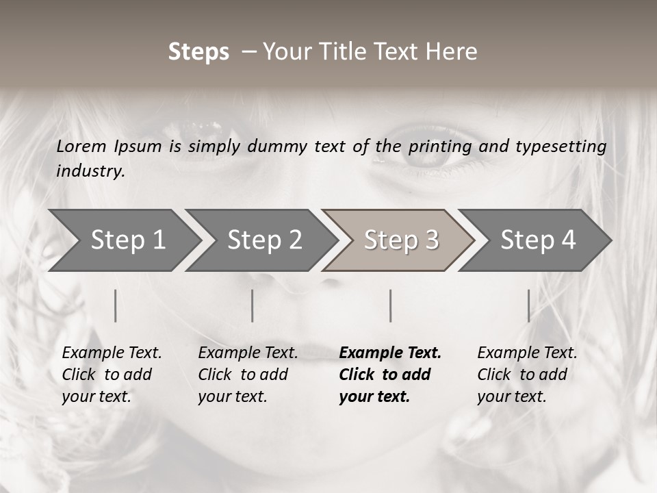 Black And White Portrait Of Cute Girl PowerPoint Template