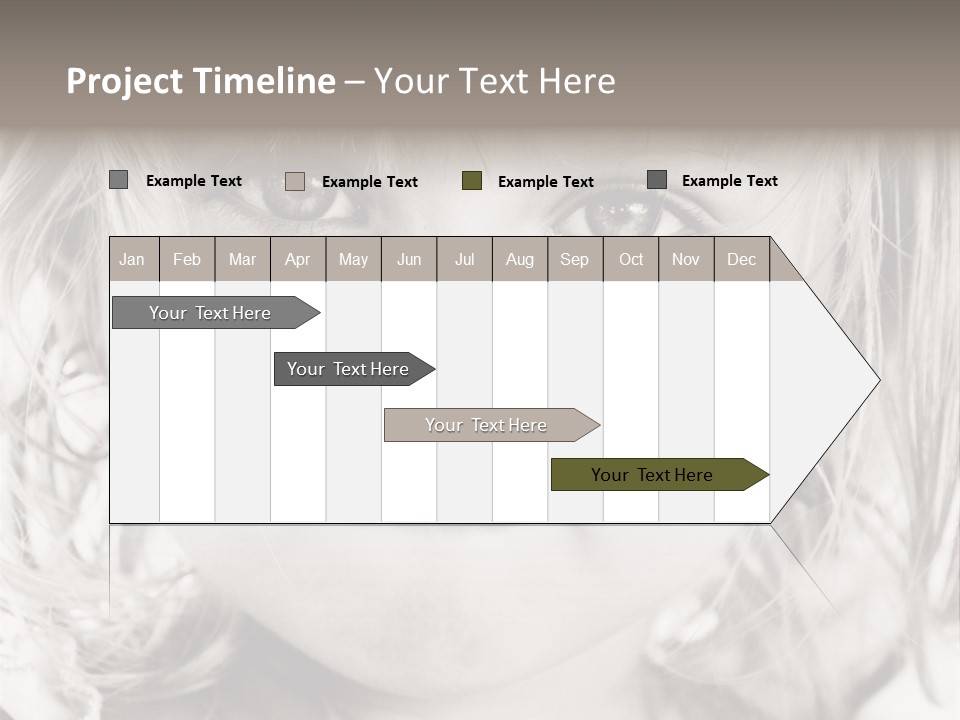 Black And White Portrait Of Cute Girl PowerPoint Template