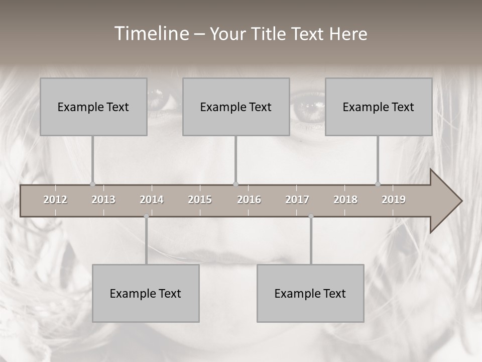 Black And White Portrait Of Cute Girl PowerPoint Template