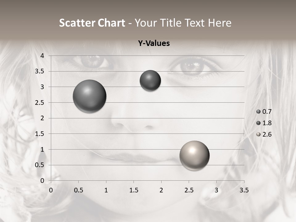 Black And White Portrait Of Cute Girl PowerPoint Template