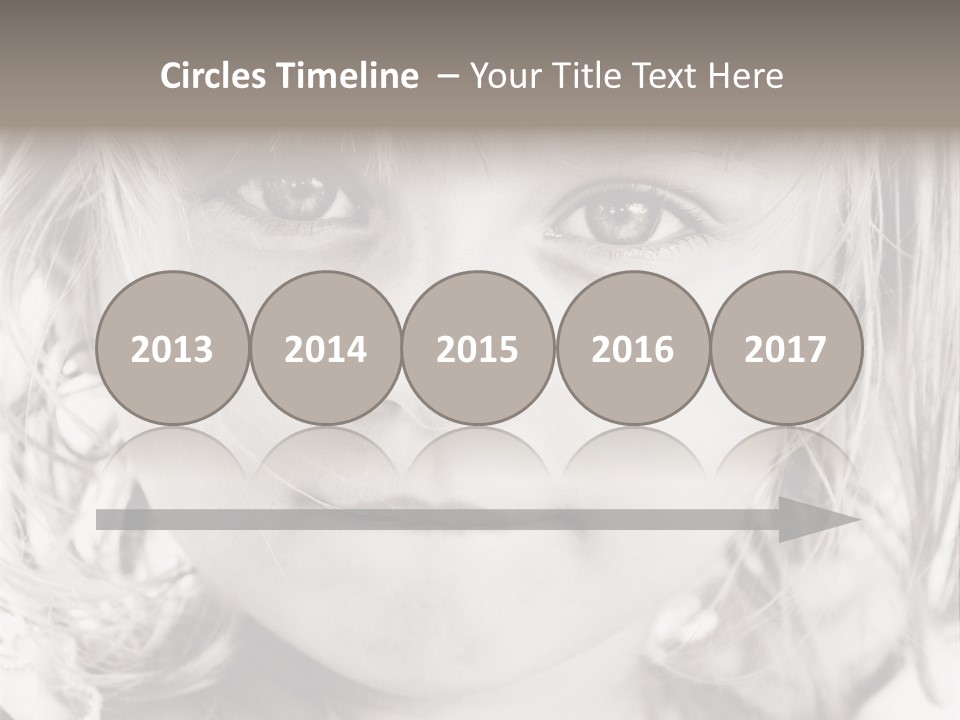 Black And White Portrait Of Cute Girl PowerPoint Template