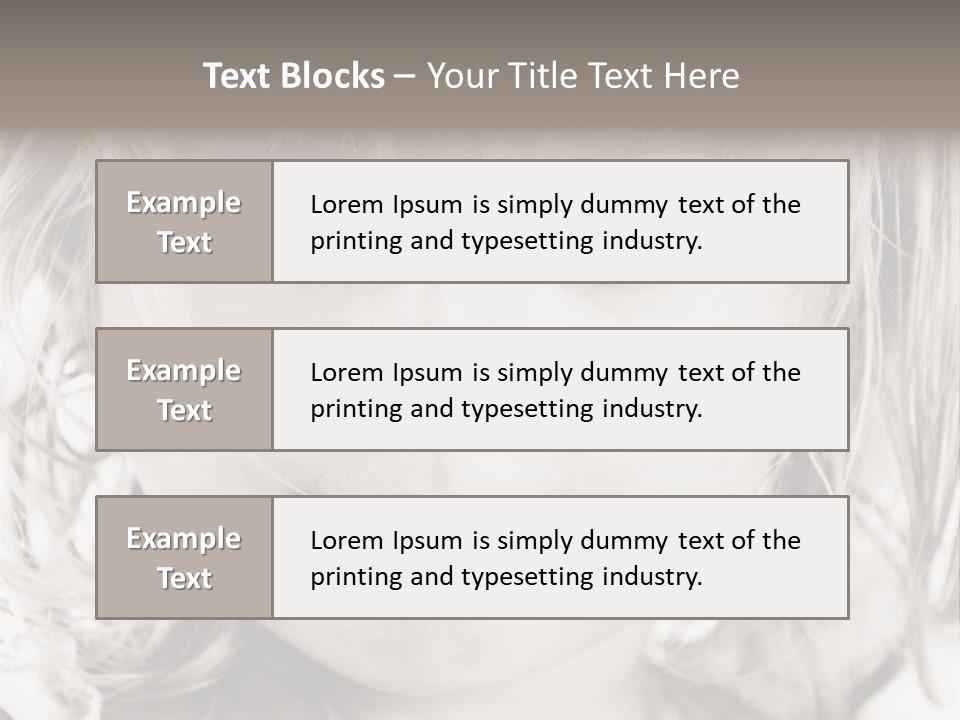 Black And White Portrait Of Cute Girl PowerPoint Template