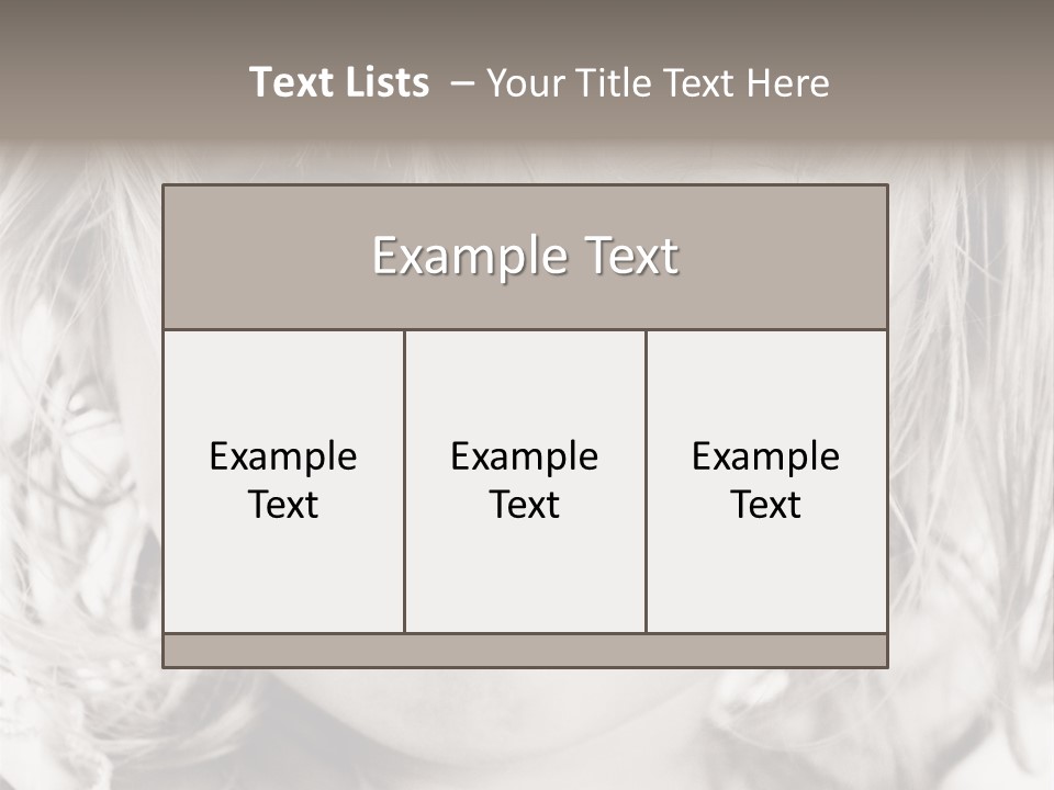 Black And White Portrait Of Cute Girl PowerPoint Template