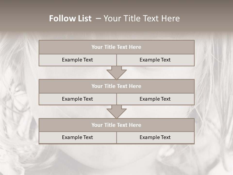 Black And White Portrait Of Cute Girl PowerPoint Template