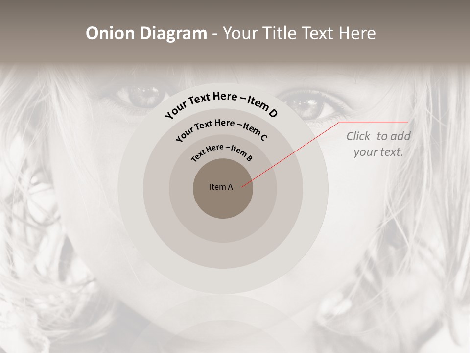 Black And White Portrait Of Cute Girl PowerPoint Template