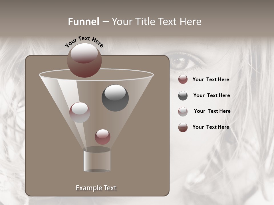 Black And White Portrait Of Cute Girl PowerPoint Template