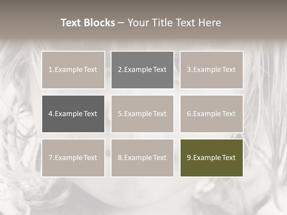 Black And White Portrait Of Cute Girl PowerPoint Template