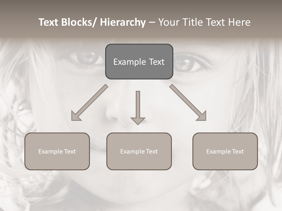 Black And White Portrait Of Cute Girl PowerPoint Template