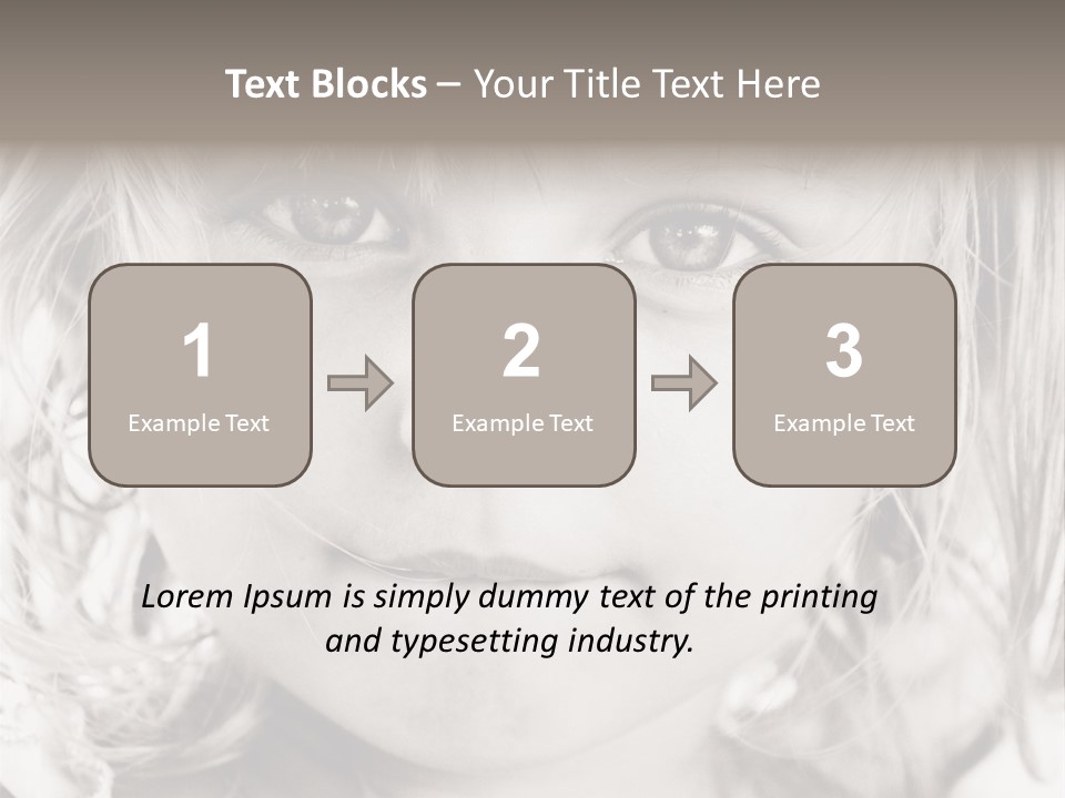 Black And White Portrait Of Cute Girl PowerPoint Template