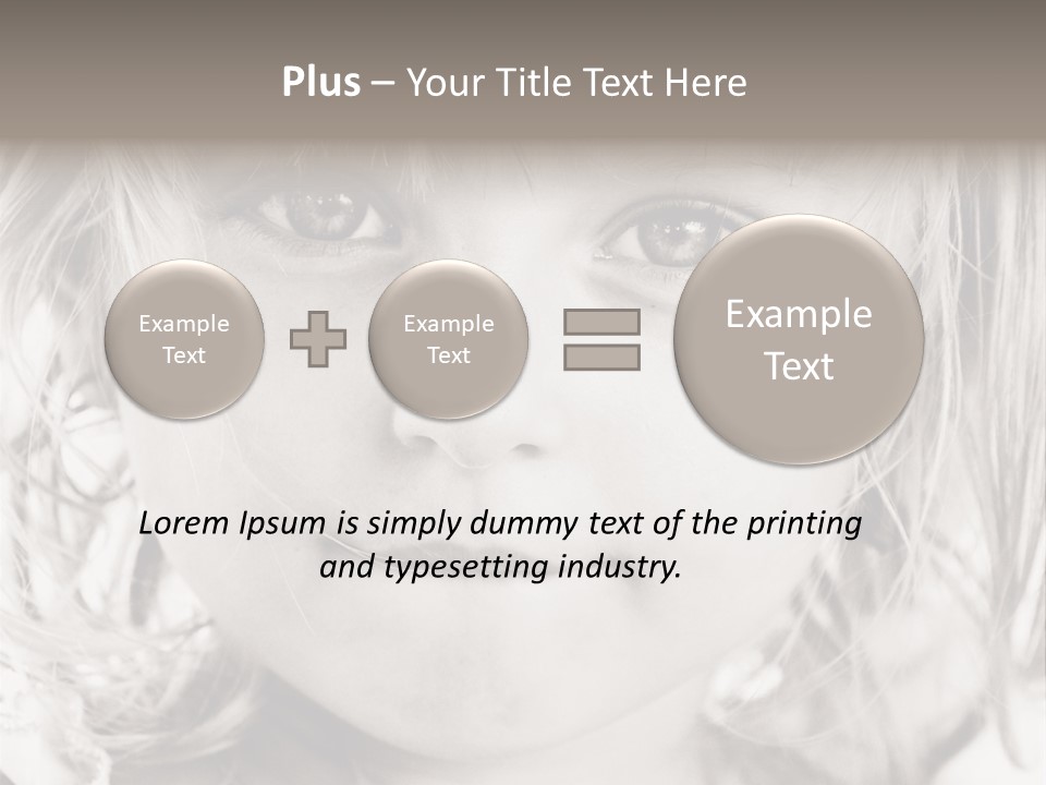 Black And White Portrait Of Cute Girl PowerPoint Template