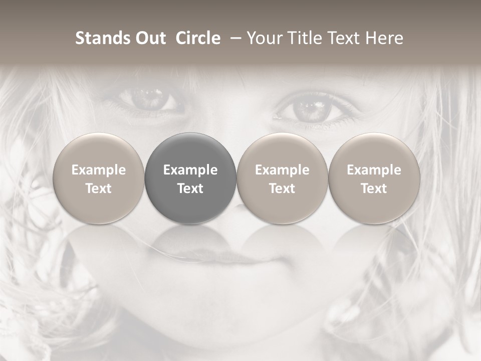 Black And White Portrait Of Cute Girl PowerPoint Template
