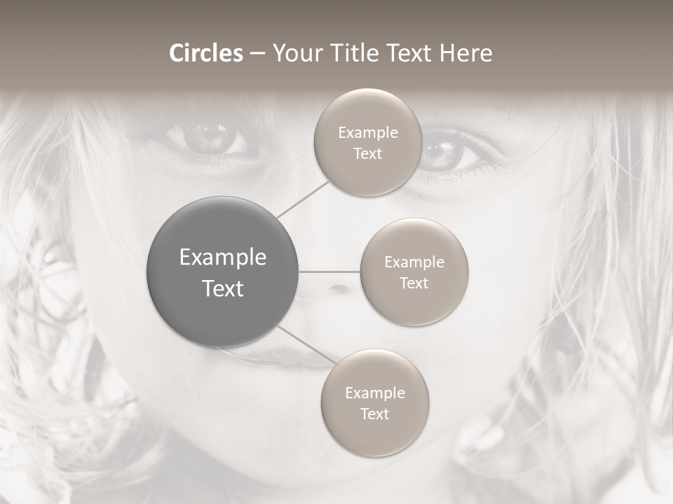 Black And White Portrait Of Cute Girl PowerPoint Template