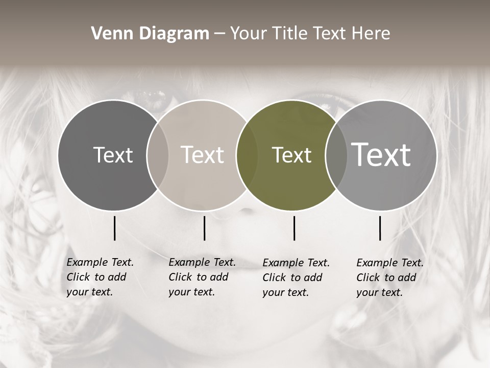 Black And White Portrait Of Cute Girl PowerPoint Template