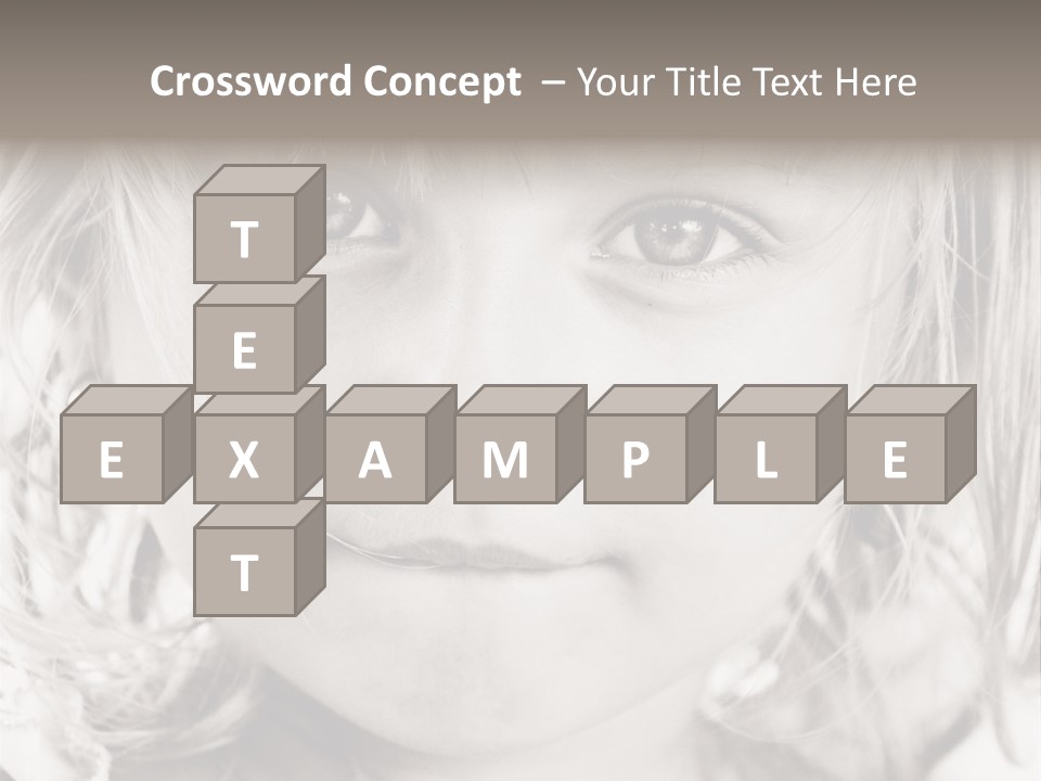 Black And White Portrait Of Cute Girl PowerPoint Template