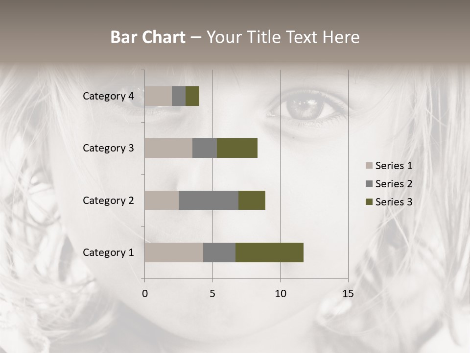 Black And White Portrait Of Cute Girl PowerPoint Template