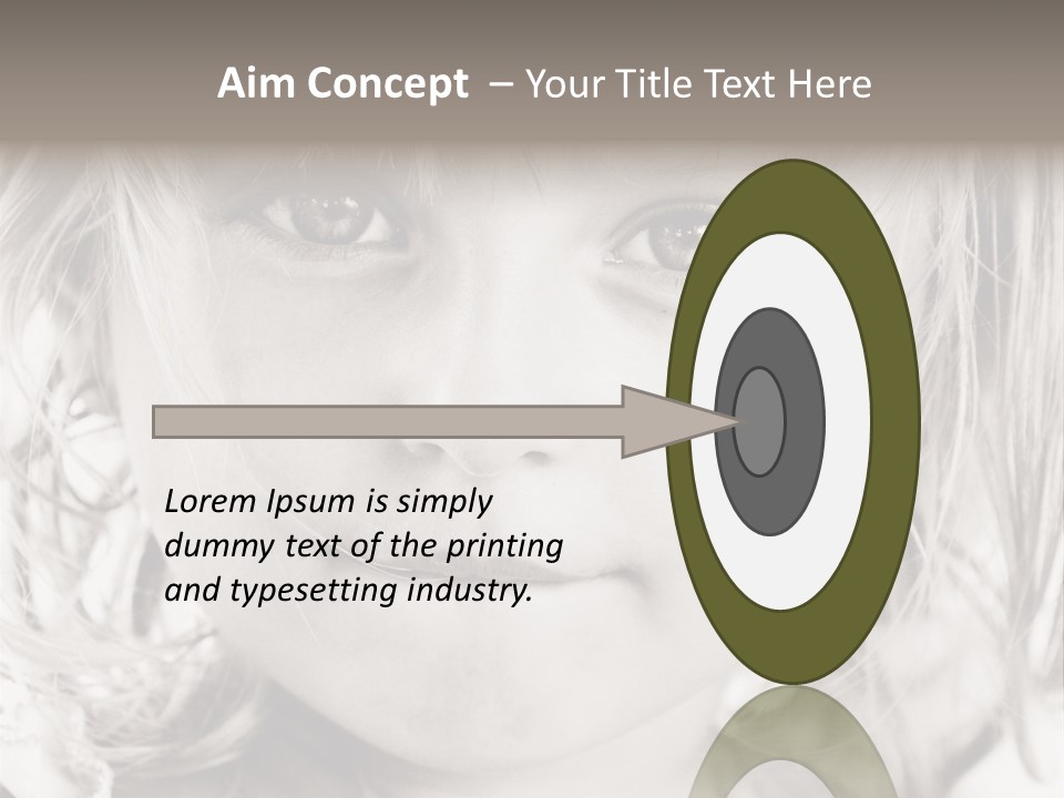 Black And White Portrait Of Cute Girl PowerPoint Template