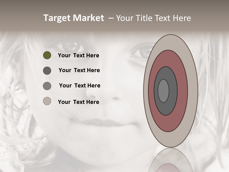 Black And White Portrait Of Cute Girl PowerPoint Template