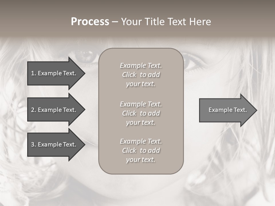 Black And White Portrait Of Cute Girl PowerPoint Template