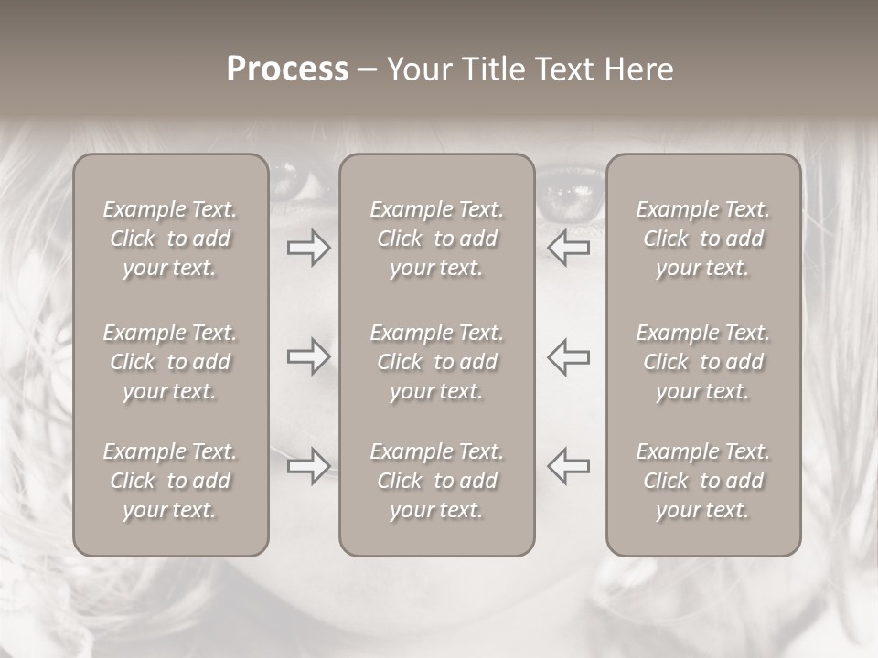 Black And White Portrait Of Cute Girl PowerPoint Template