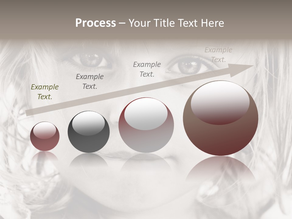 Black And White Portrait Of Cute Girl PowerPoint Template