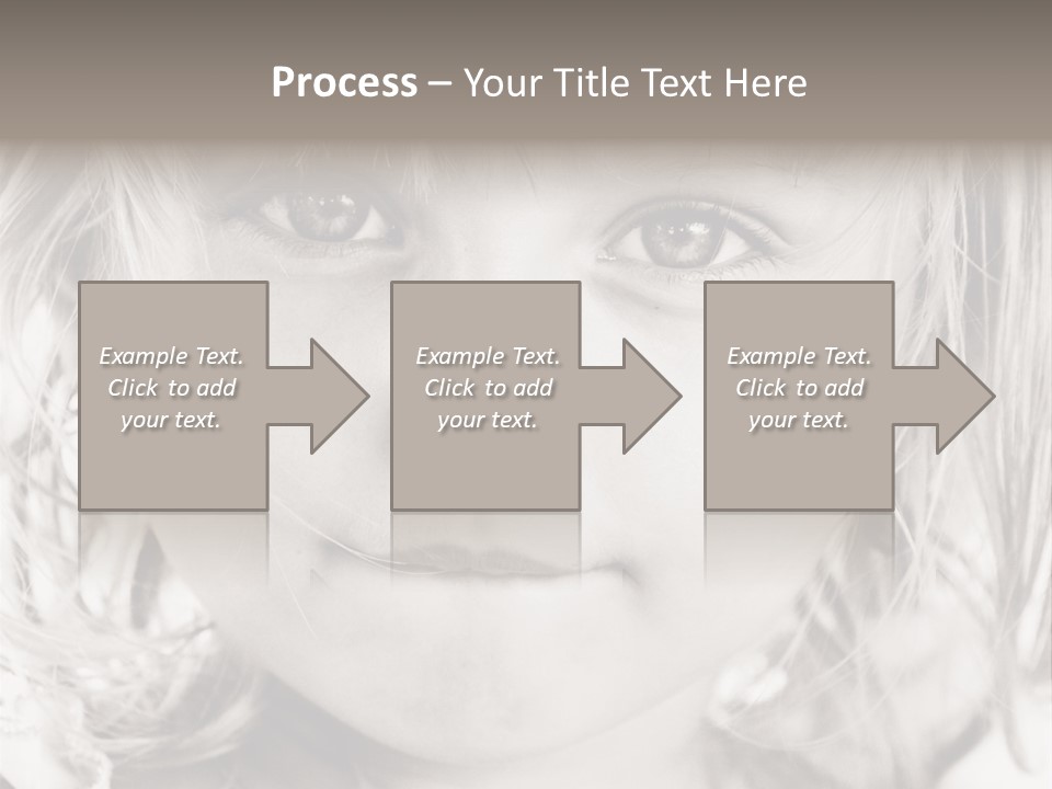 Black And White Portrait Of Cute Girl PowerPoint Template