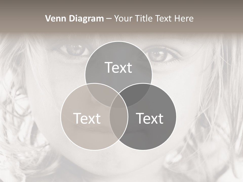 Black And White Portrait Of Cute Girl PowerPoint Template