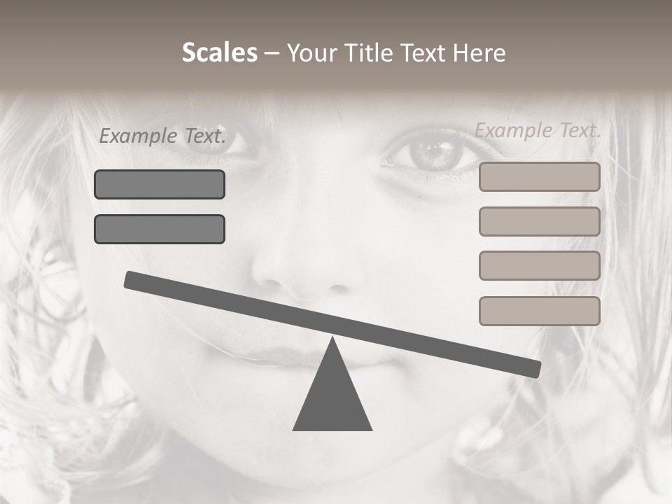 Black And White Portrait Of Cute Girl PowerPoint Template