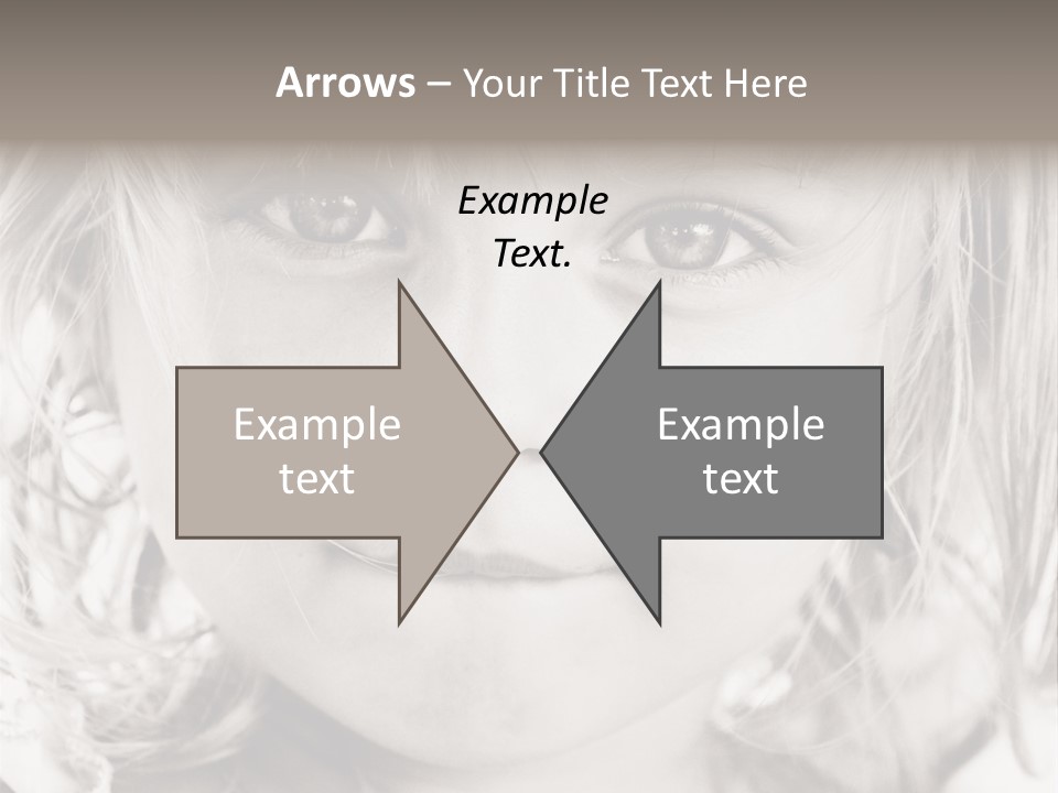 Black And White Portrait Of Cute Girl PowerPoint Template