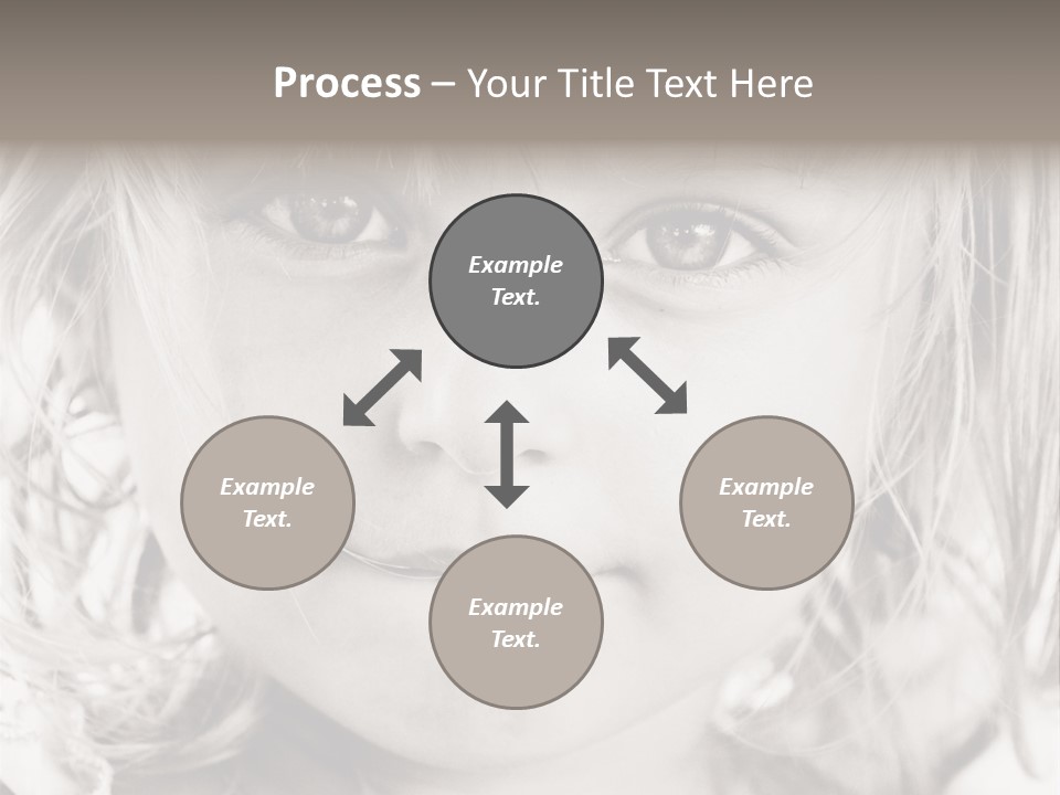 Black And White Portrait Of Cute Girl PowerPoint Template