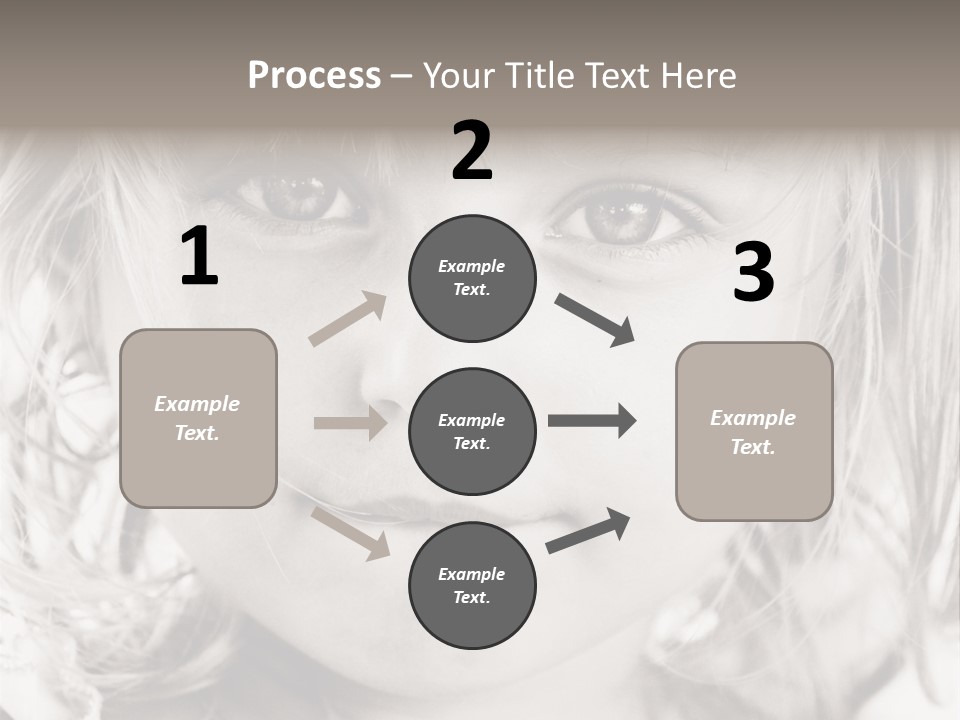 Black And White Portrait Of Cute Girl PowerPoint Template