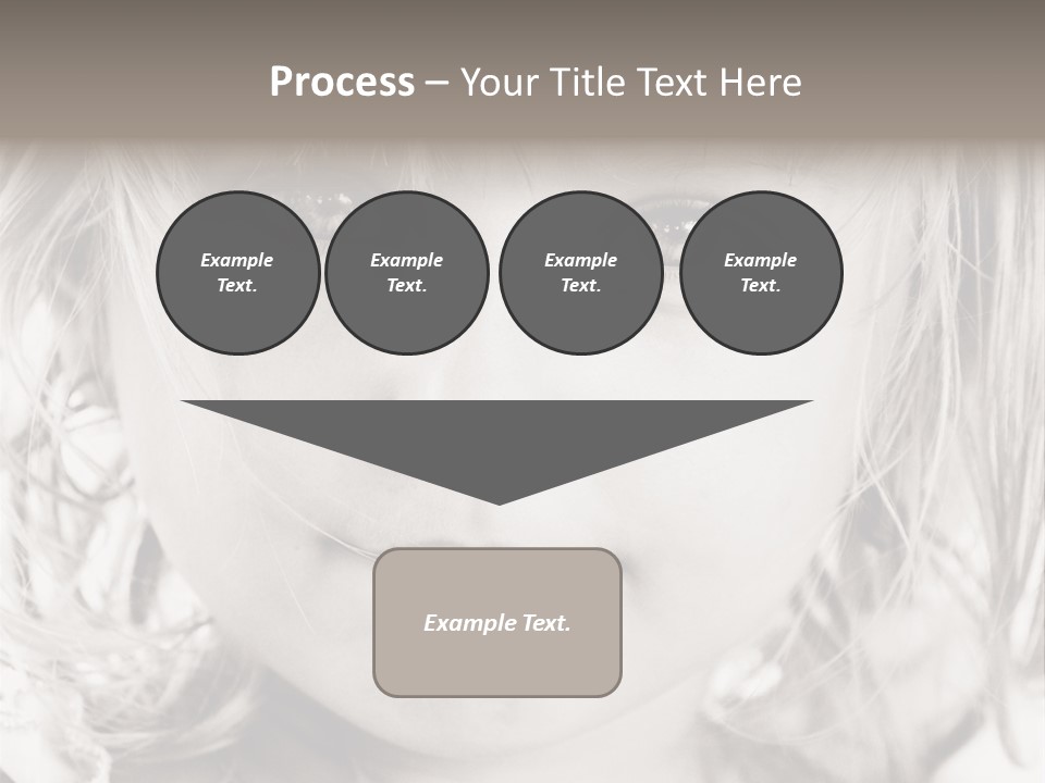 Black And White Portrait Of Cute Girl PowerPoint Template