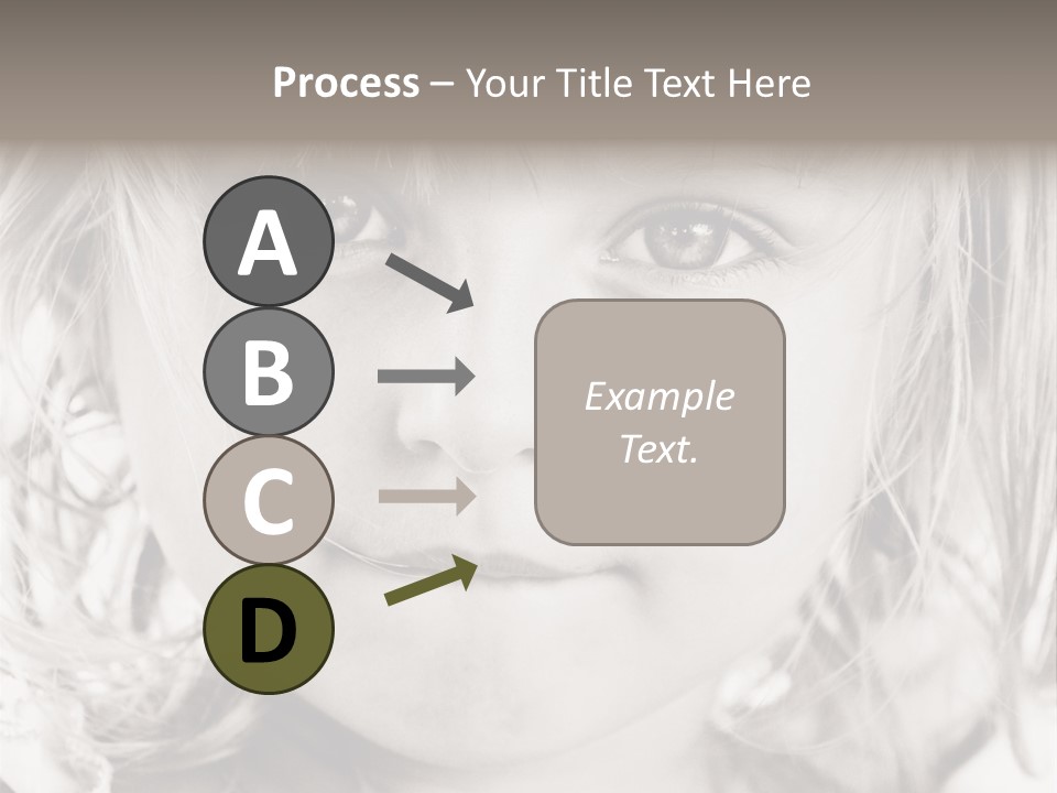 Black And White Portrait Of Cute Girl PowerPoint Template