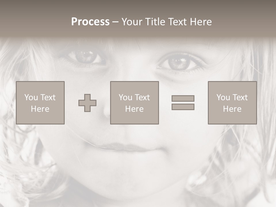 Black And White Portrait Of Cute Girl PowerPoint Template