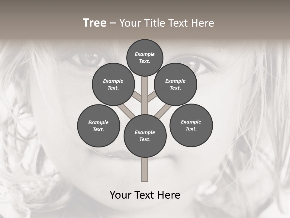 Black And White Portrait Of Cute Girl PowerPoint Template