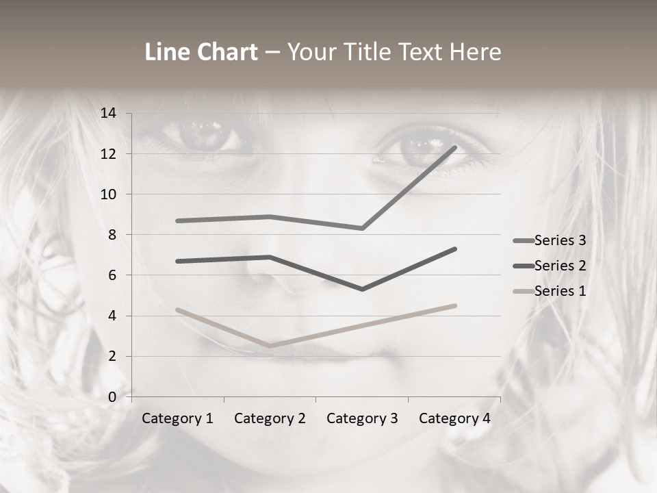 Black And White Portrait Of Cute Girl PowerPoint Template