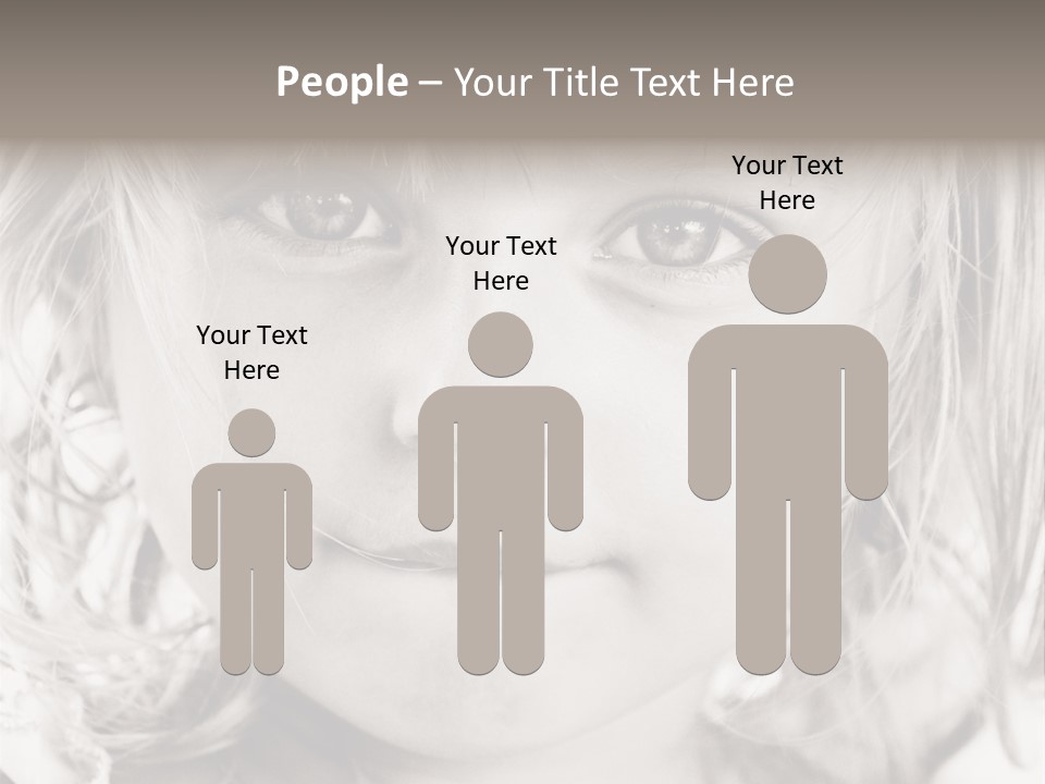 Black And White Portrait Of Cute Girl PowerPoint Template