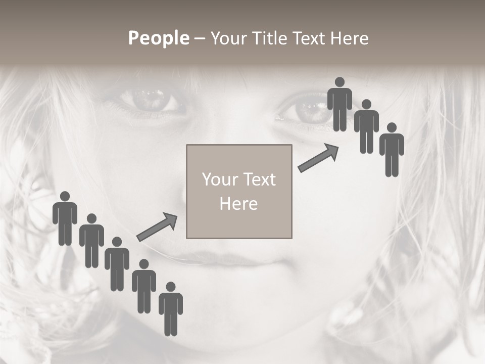 Black And White Portrait Of Cute Girl PowerPoint Template