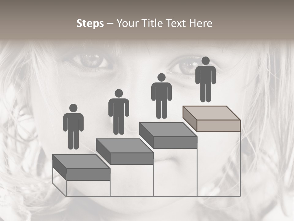Black And White Portrait Of Cute Girl PowerPoint Template