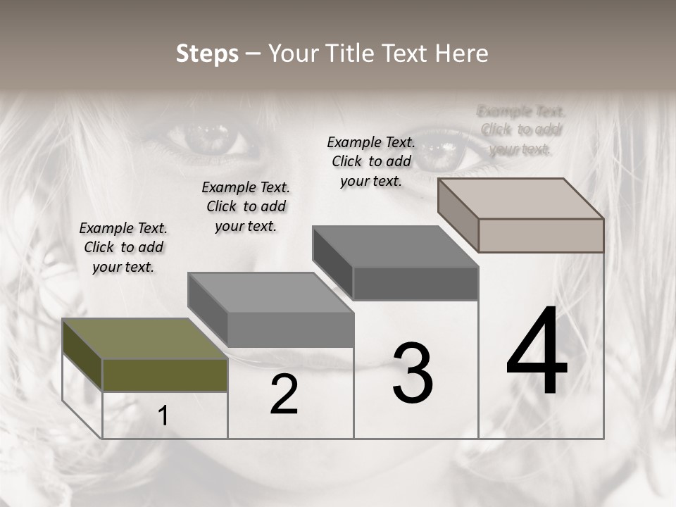 Black And White Portrait Of Cute Girl PowerPoint Template