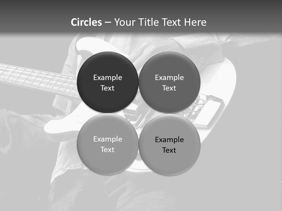 Man Playing Electrical Guitar In Black And White PowerPoint Template