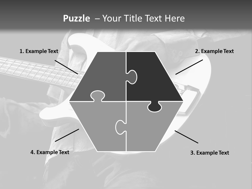 Man Playing Electrical Guitar In Black And White PowerPoint Template