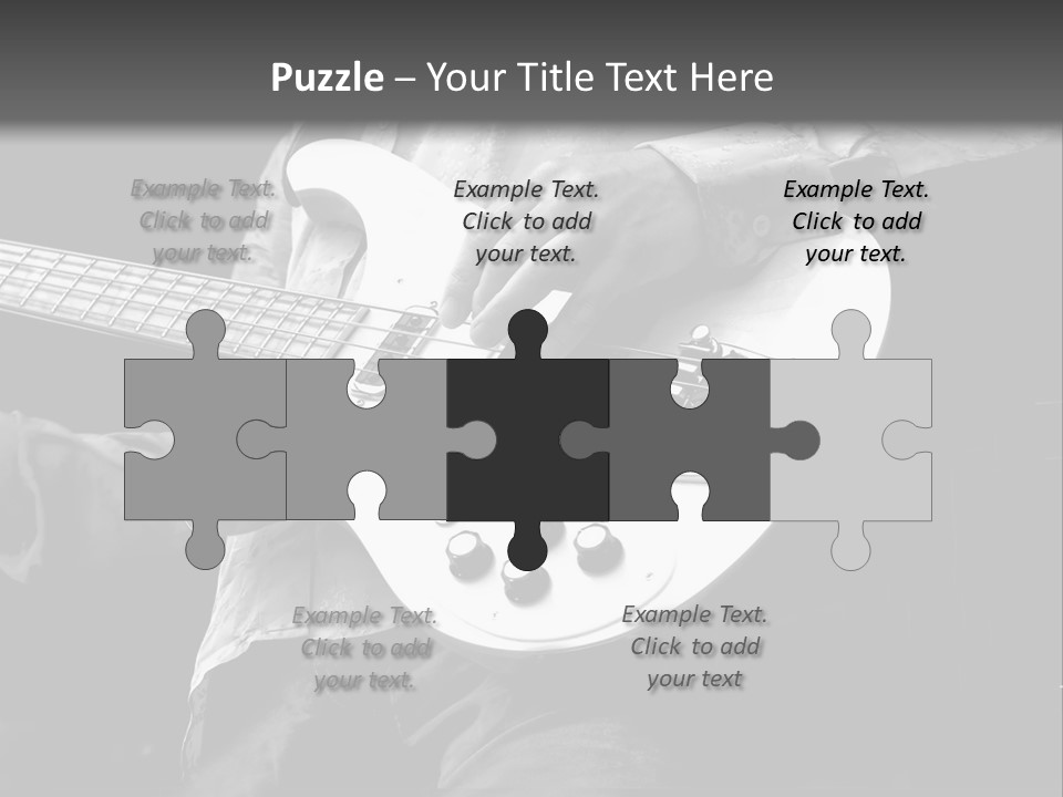 Man Playing Electrical Guitar In Black And White PowerPoint Template