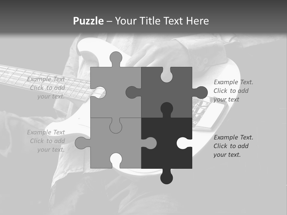 Man Playing Electrical Guitar In Black And White PowerPoint Template